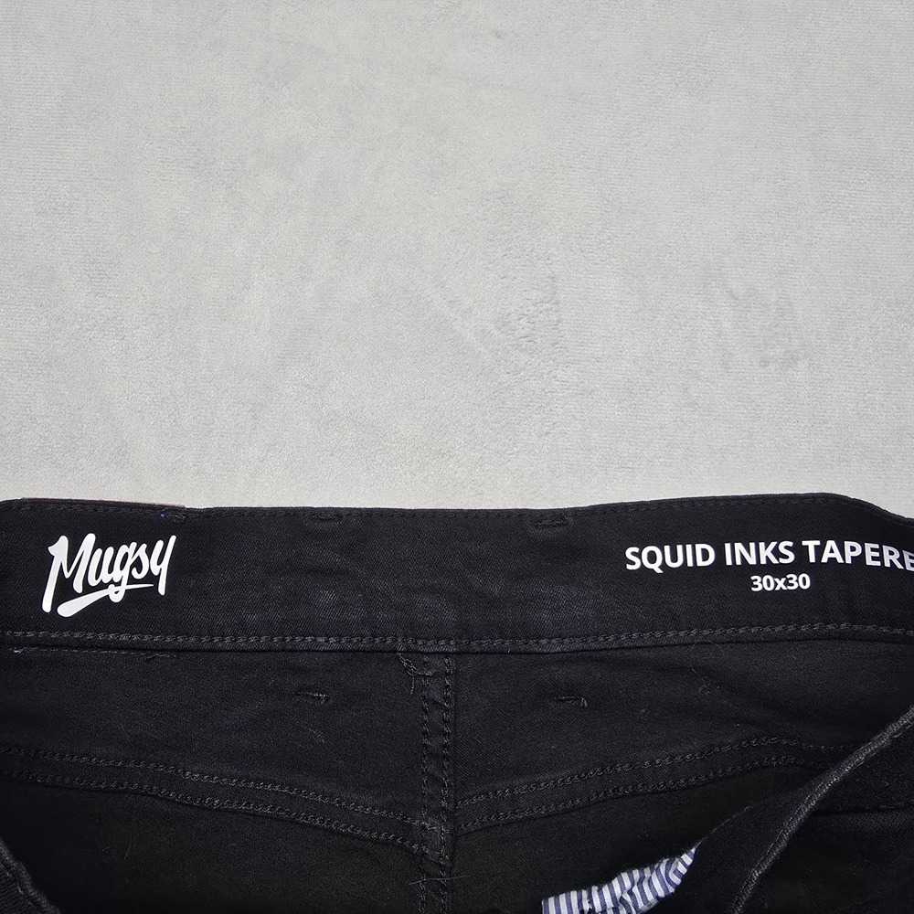 Mugsy Squid Ink Tapered Jeans Men Size 30x28 Actual Fit Black - Picture 2 of 10